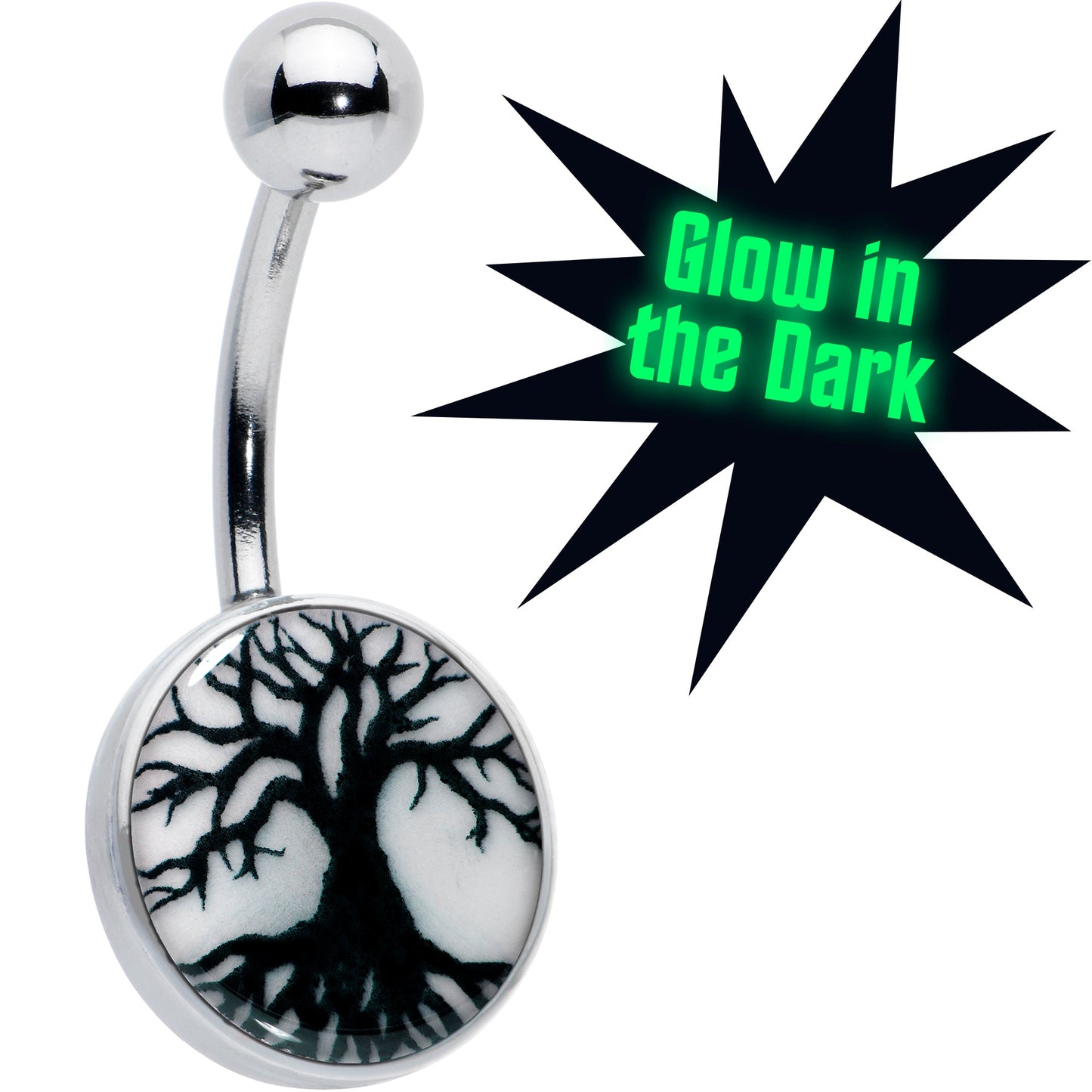 Glow in the Dark Tree of Life Belly Ring by Onyx O