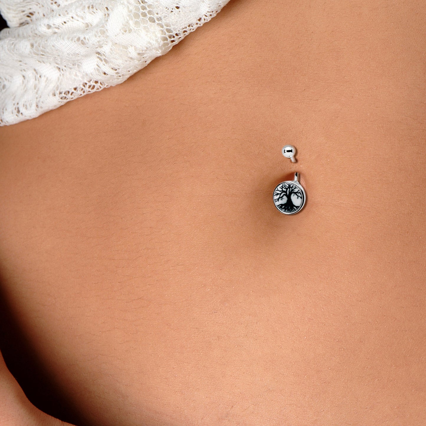 Glow in the Dark Tree of Life Belly Ring by Onyx O