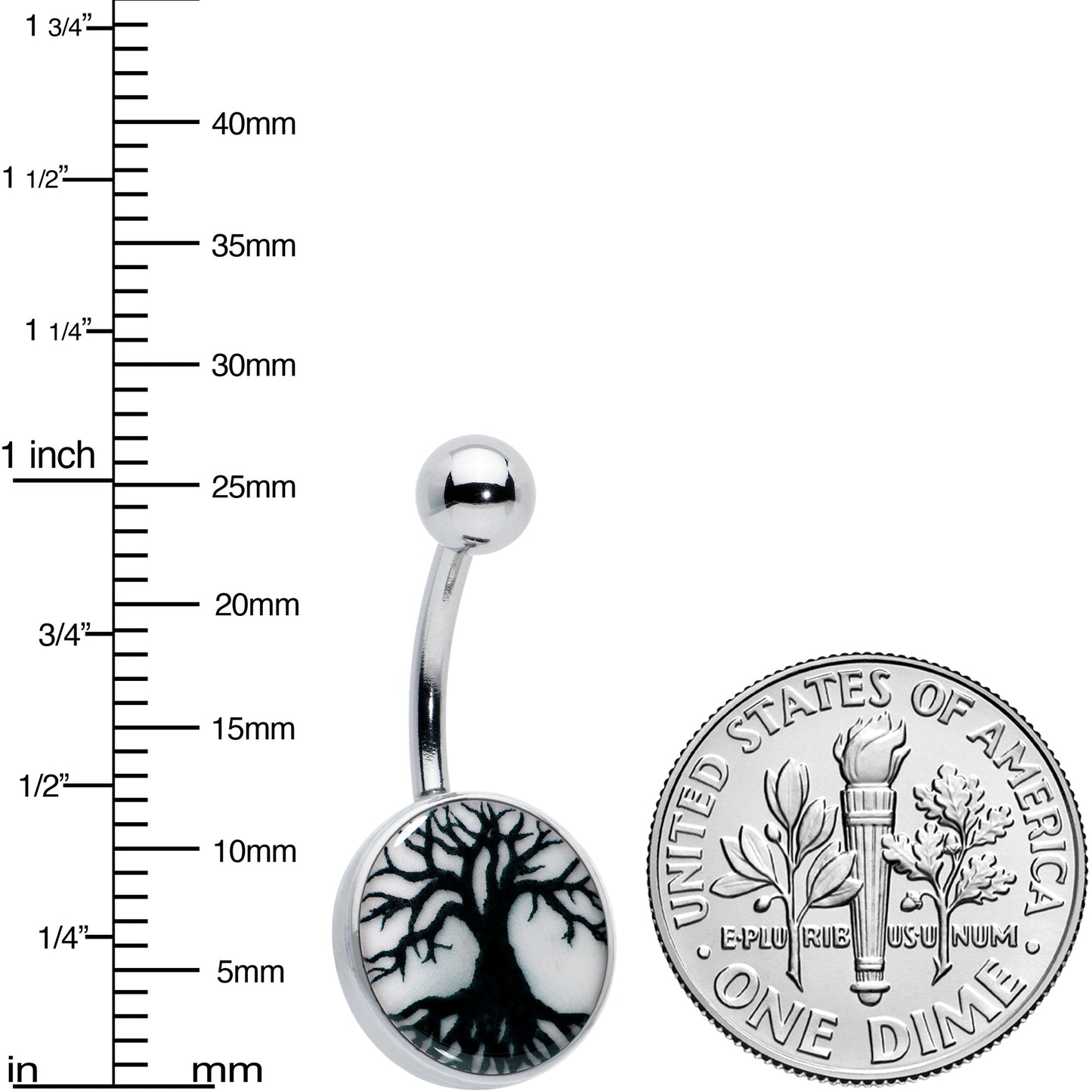 Glow in the Dark Tree of Life Belly Ring by Onyx O