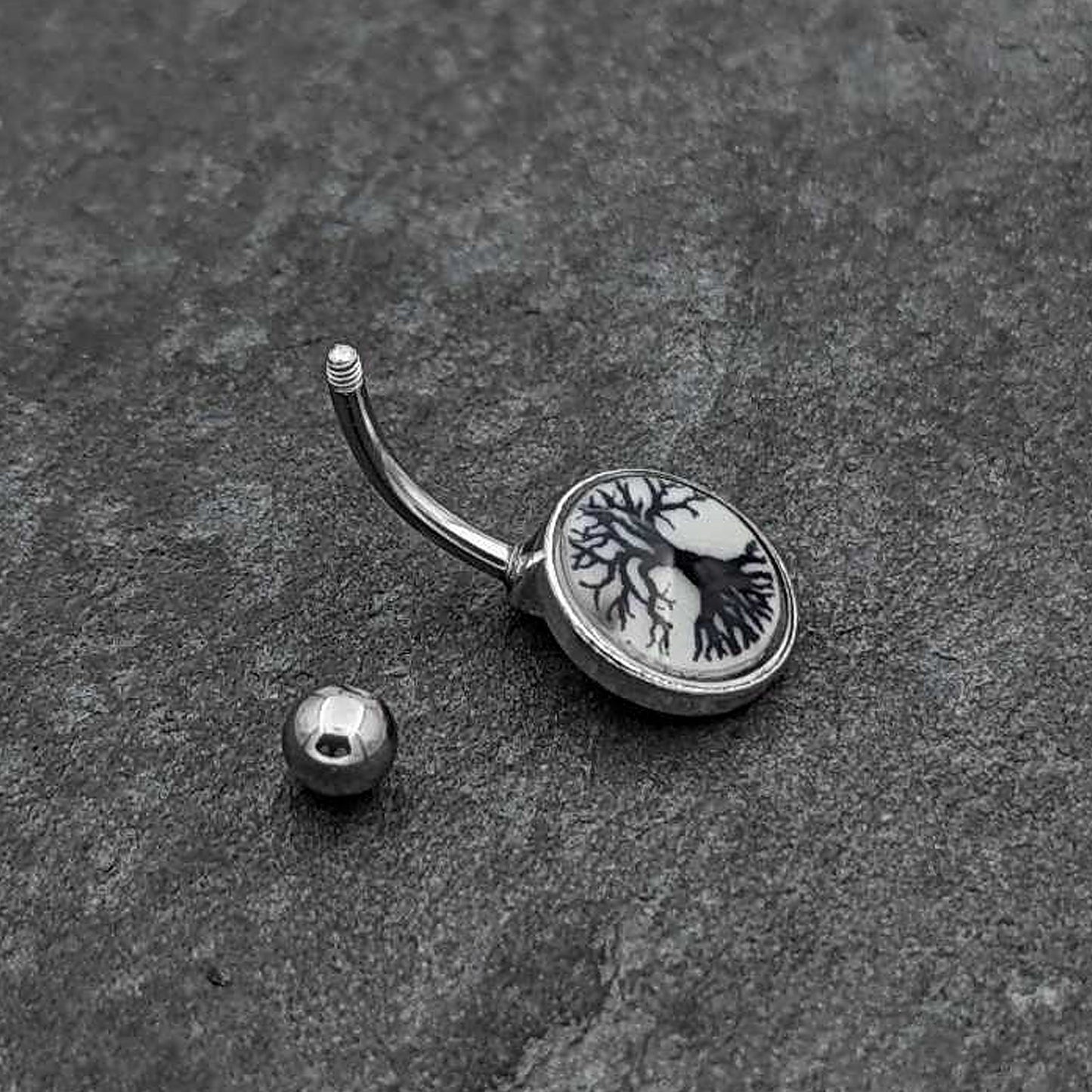Glow in the Dark Tree of Life Belly Ring by Onyx O