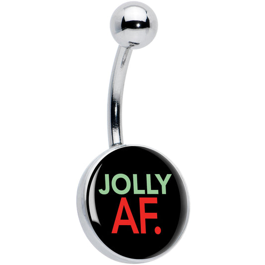 Jolly AF Festive Holiday Christmas Belly Ring by Onyx O