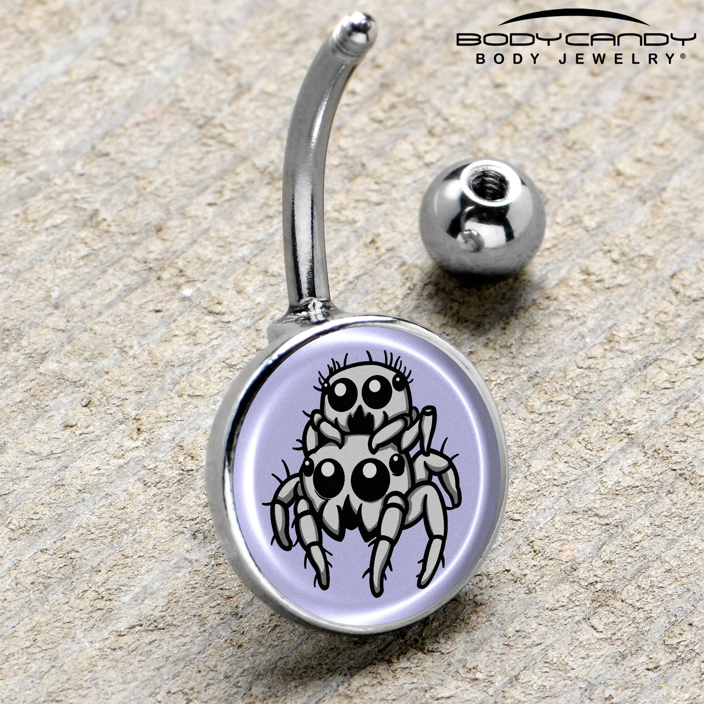 Leaping Leapfrog Spiders Belly Ring by Onyx O