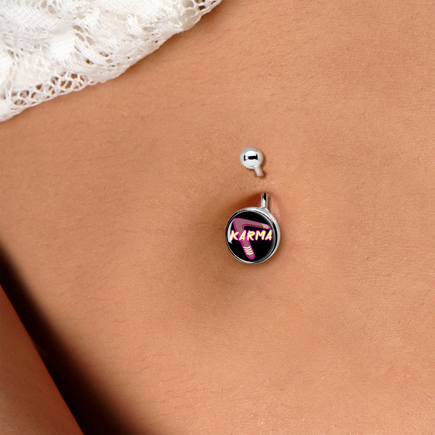 Karmic Boomerang Belly Ring by Onyx O