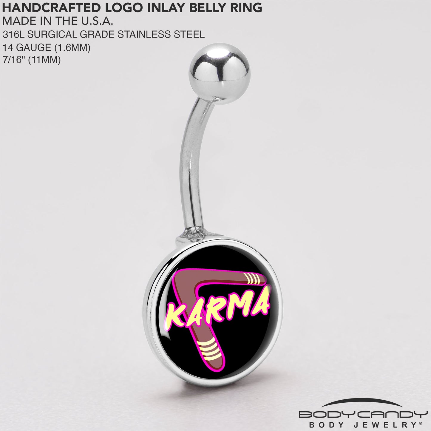Karmic Boomerang Belly Ring by Onyx O