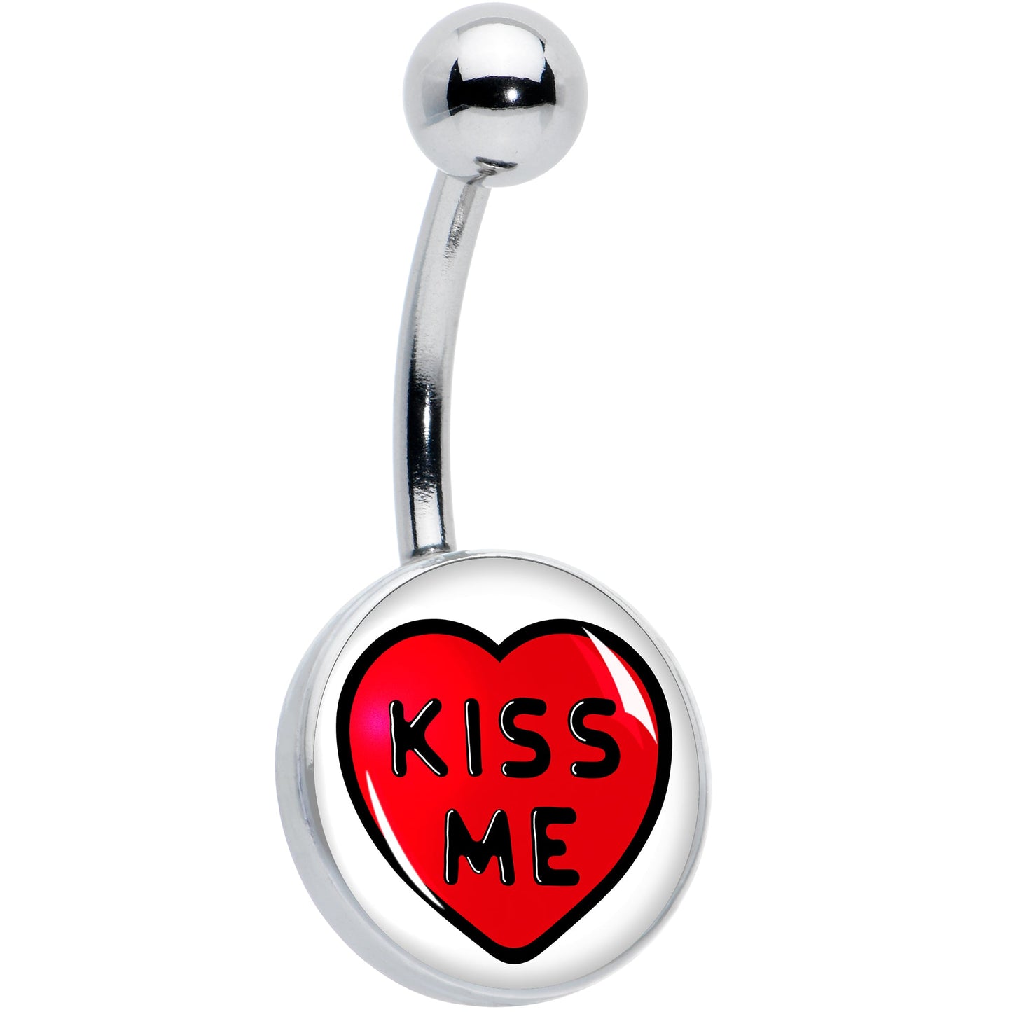 Kiss Me Candy Heart Belly Ring by Onyx O