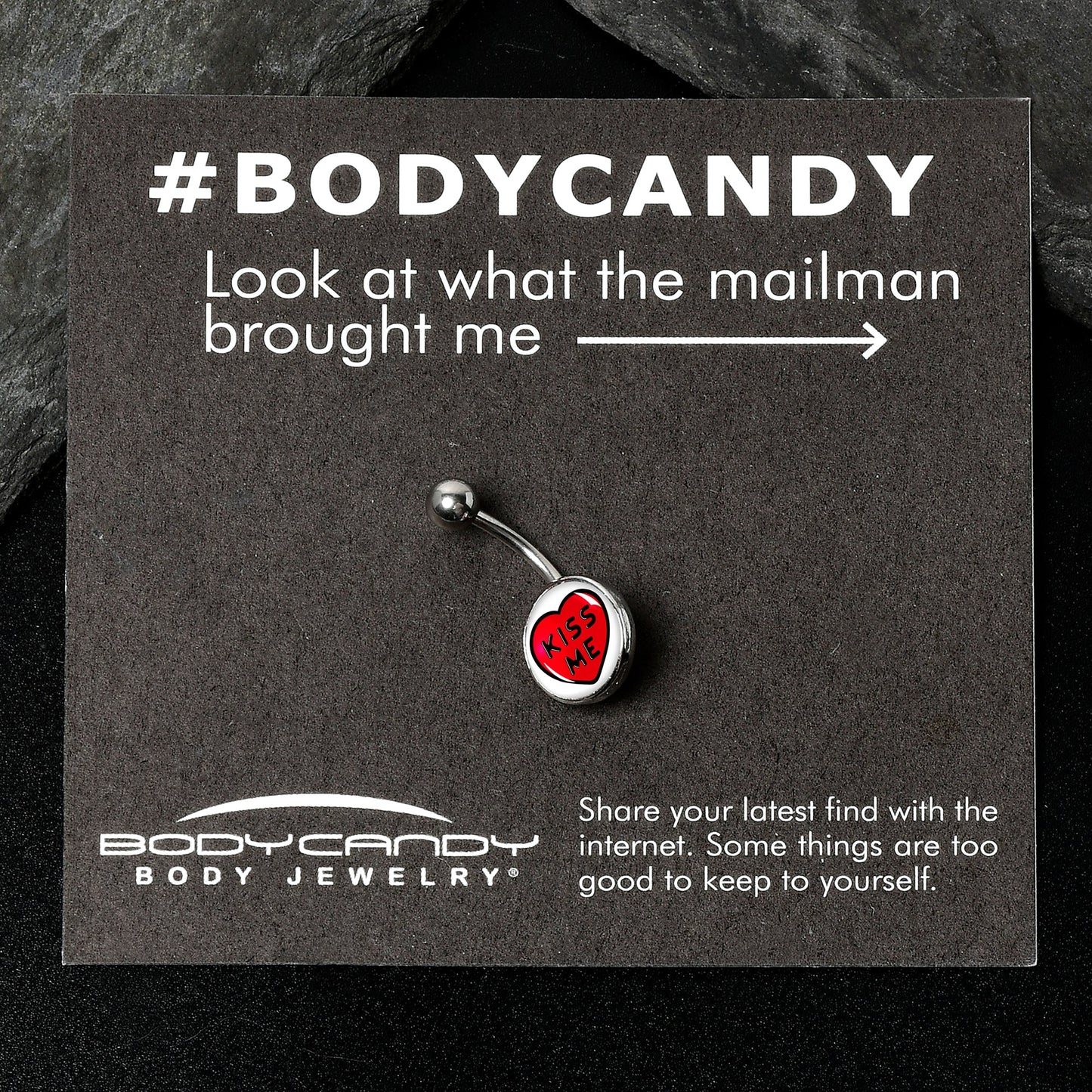 Kiss Me Candy Heart Belly Ring by Onyx O