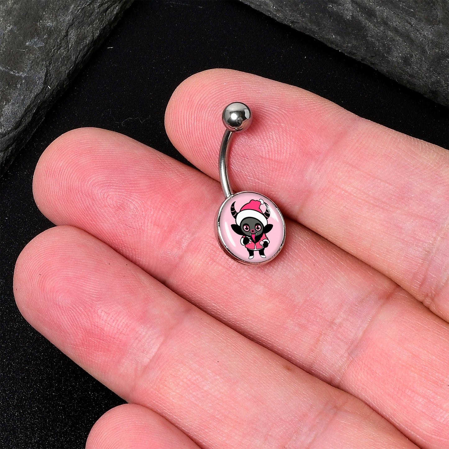 Krampus Cutie Christmas Holiday Belly Ring by Onyx O