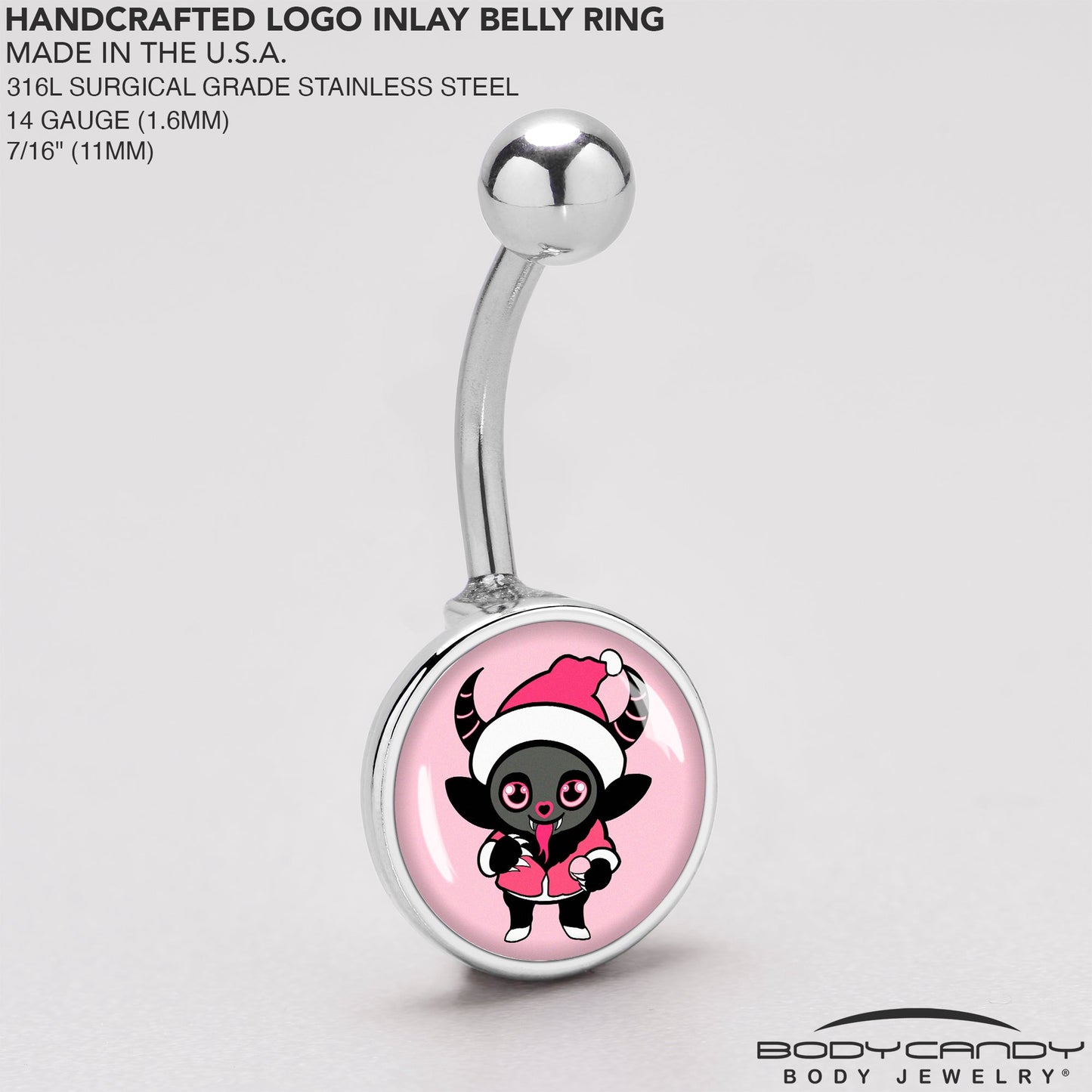 Krampus Cutie Christmas Holiday Belly Ring by Onyx O