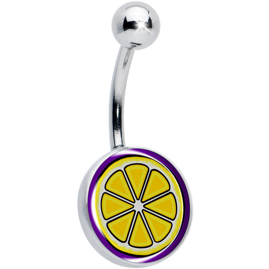 Yellow Slice of Lemon Belly Ring by Onyx O