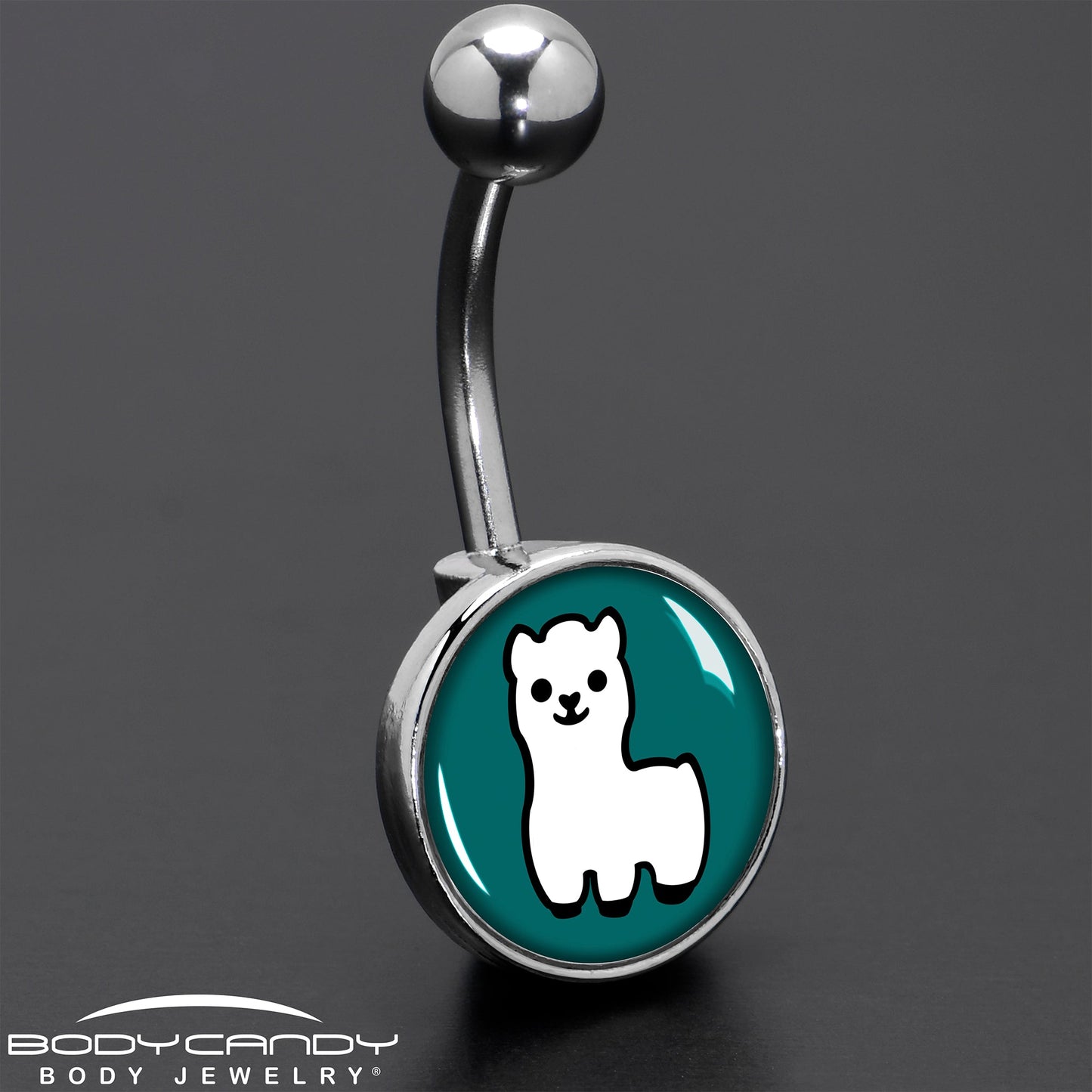 White Llama Belly Ring by Onyx O