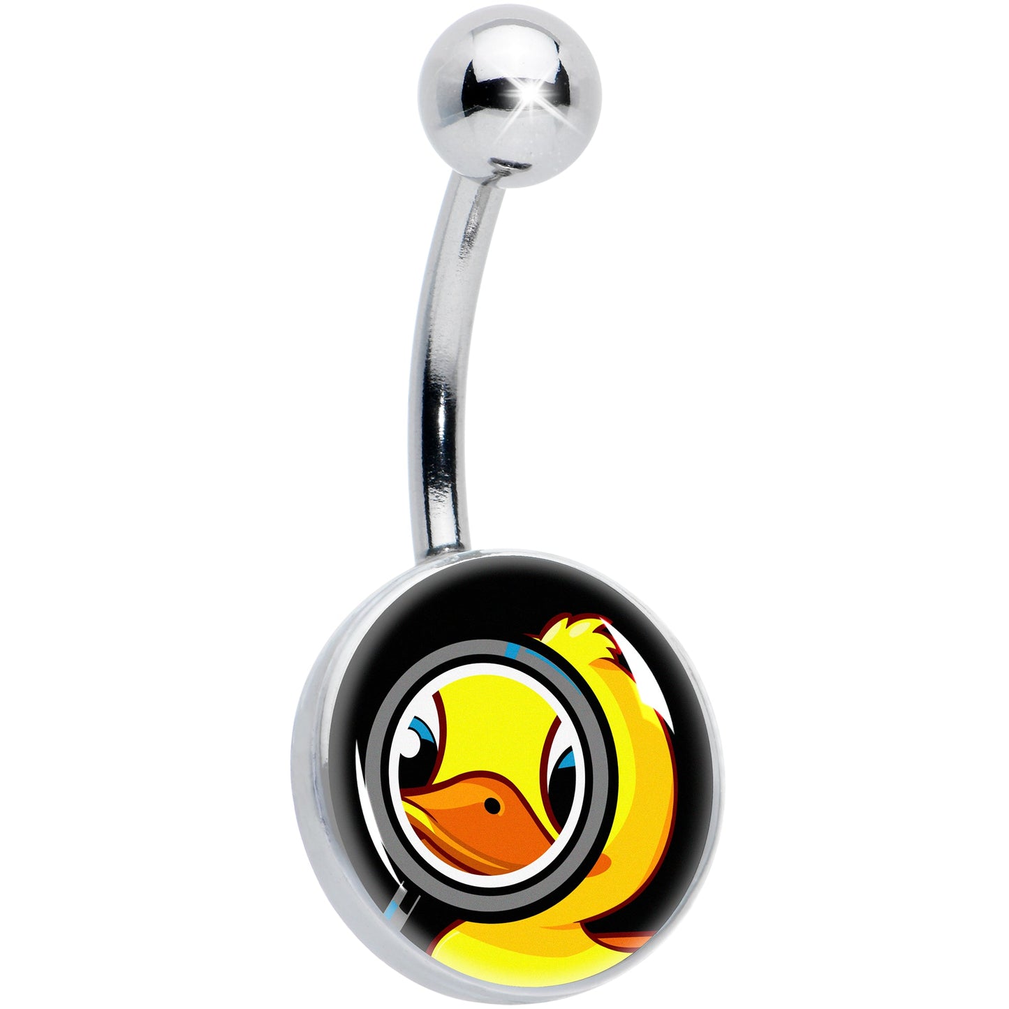 Magnified Yellow Duck Belly Ring by Onyx O