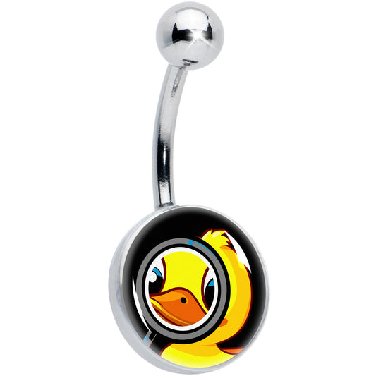 Magnified Yellow Duck Belly Ring by Onyx O