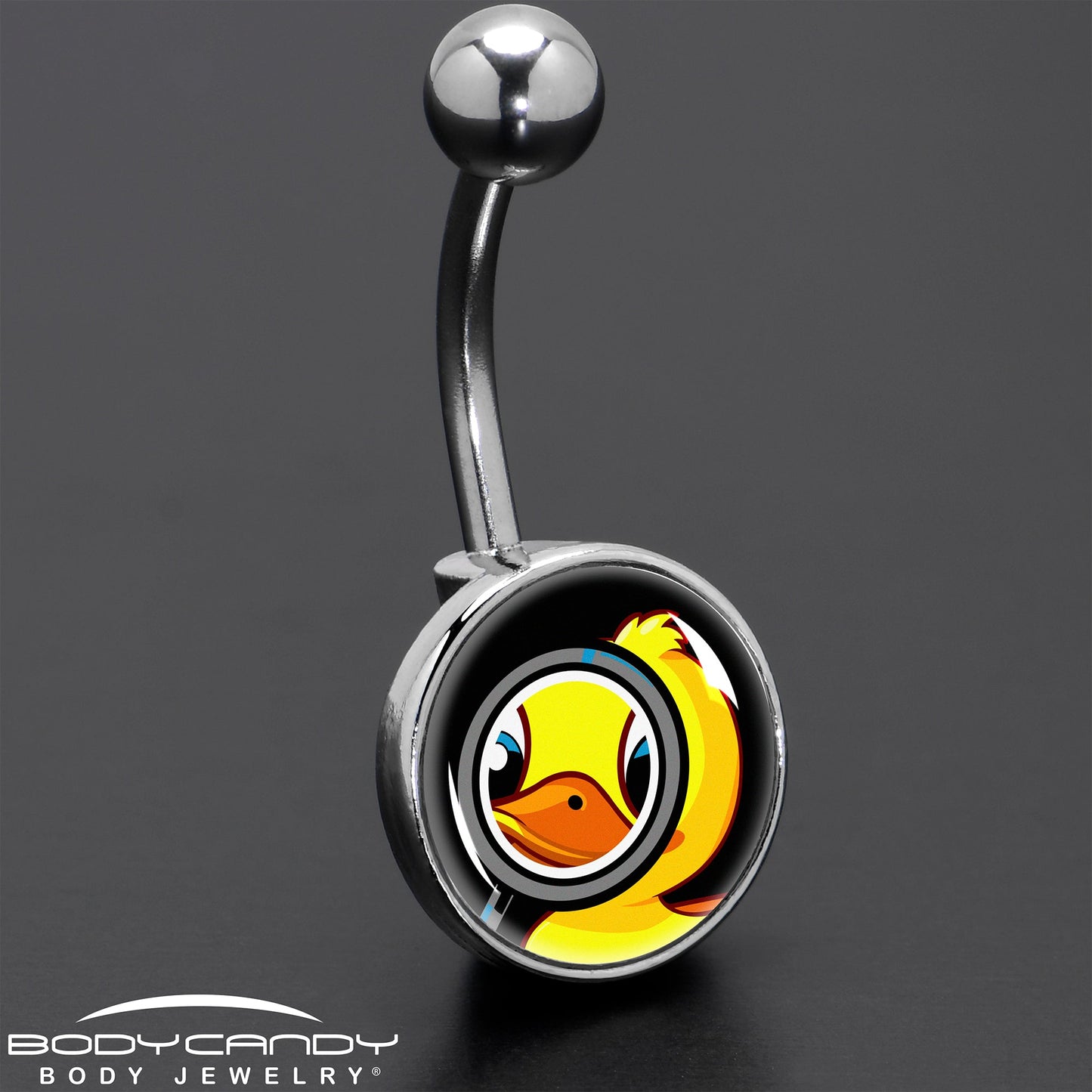 Magnified Yellow Duck Belly Ring by Onyx O