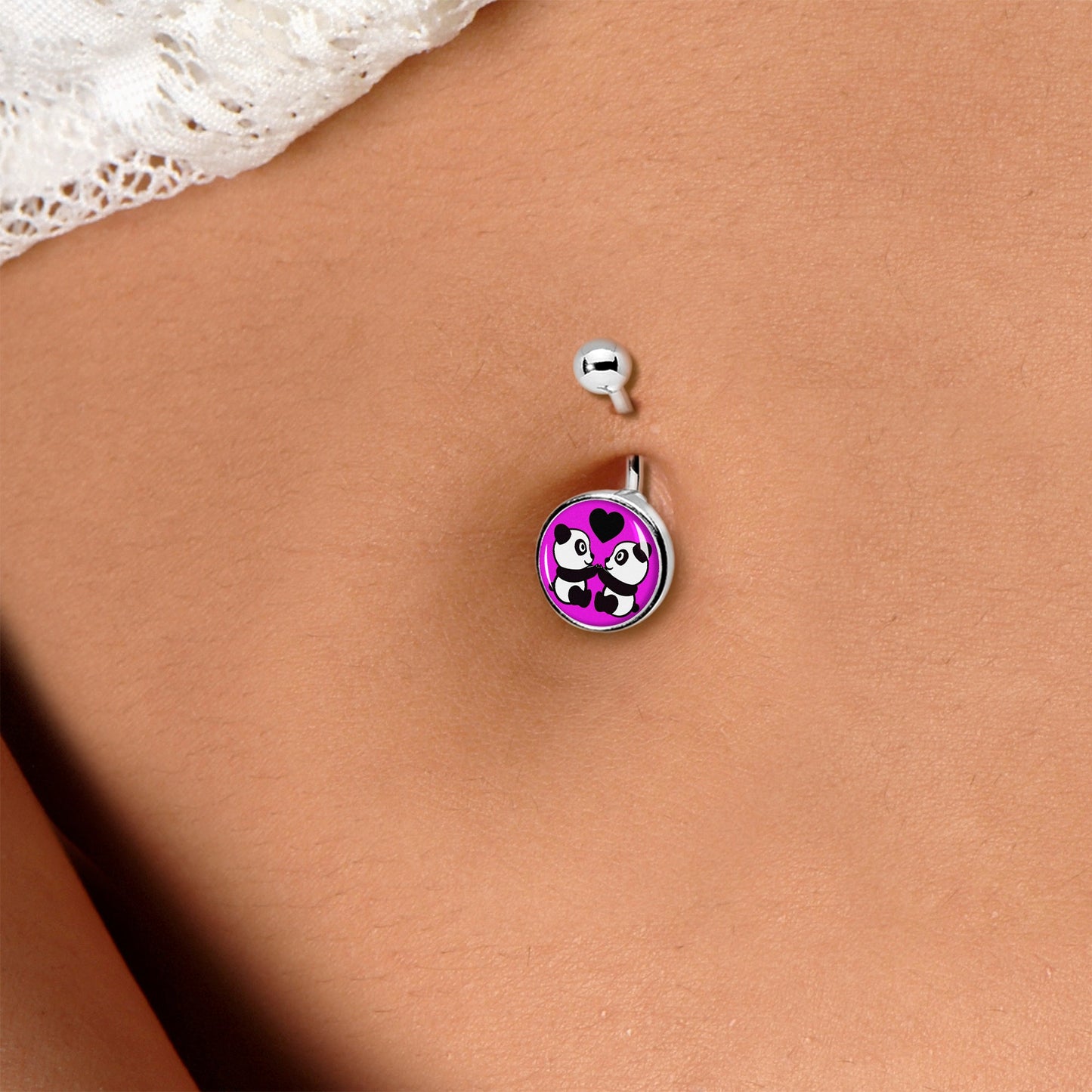 Panda Love Belly Ring by Onyx O