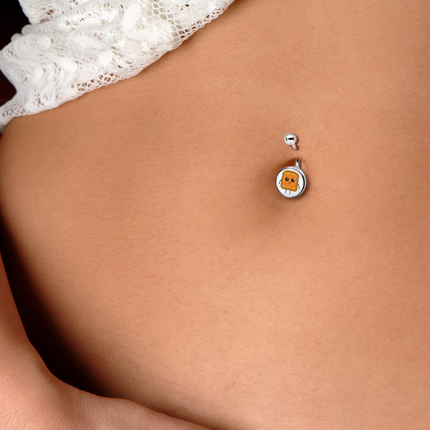 PB and J Peanut Butter and Jelly Sandwich BFF Set of 2 Belly Rings by Onyx O