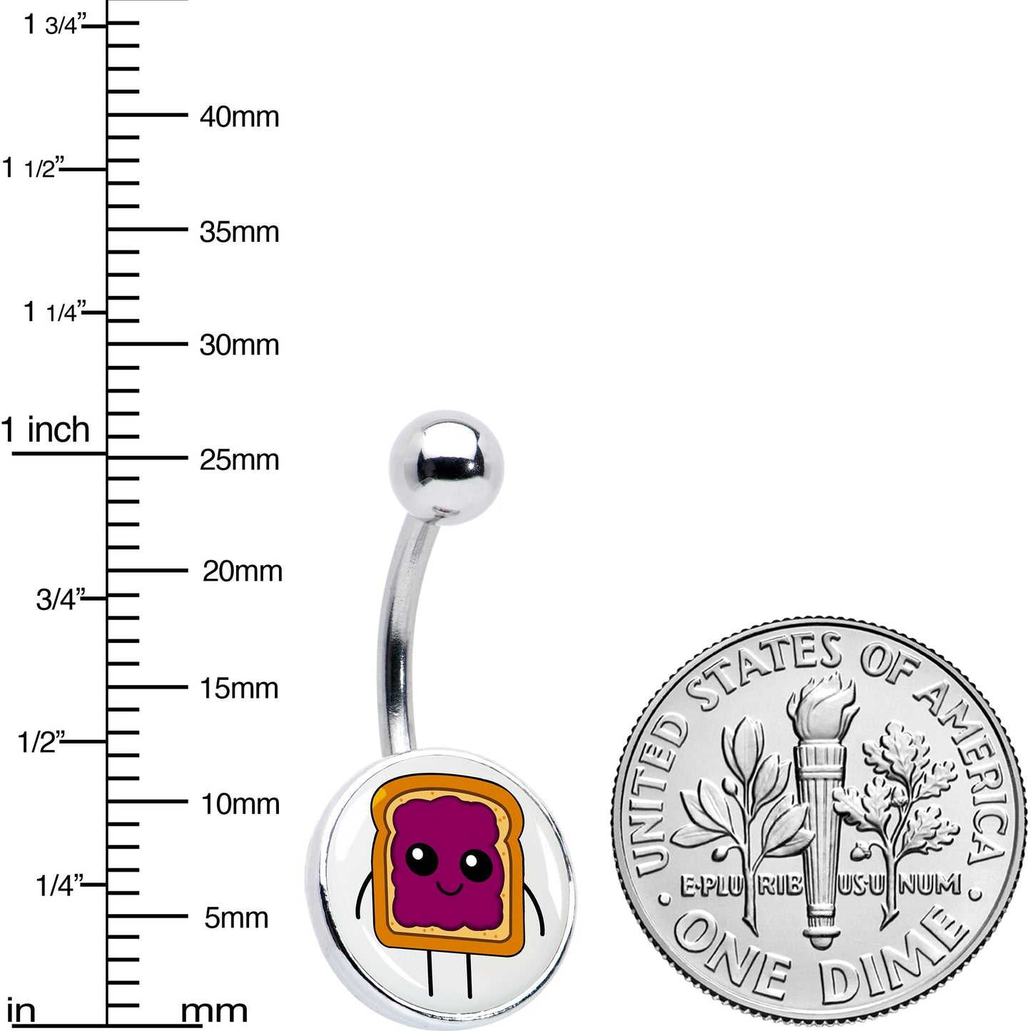 PB and J Peanut Butter and Jelly Sandwich BFF Set of 2 Belly Rings by Onyx O