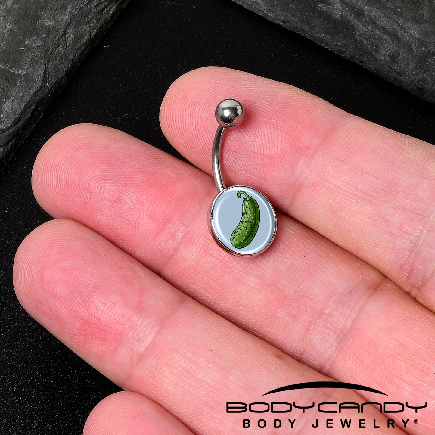 Green Pickle Belly Ring by Onyx O