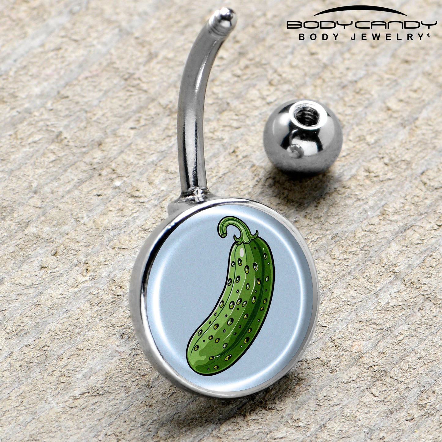 Green Pickle Belly Ring by Onyx O