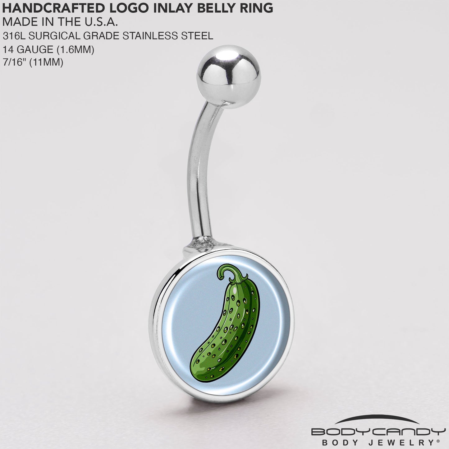 Green Pickle Belly Ring by Onyx O