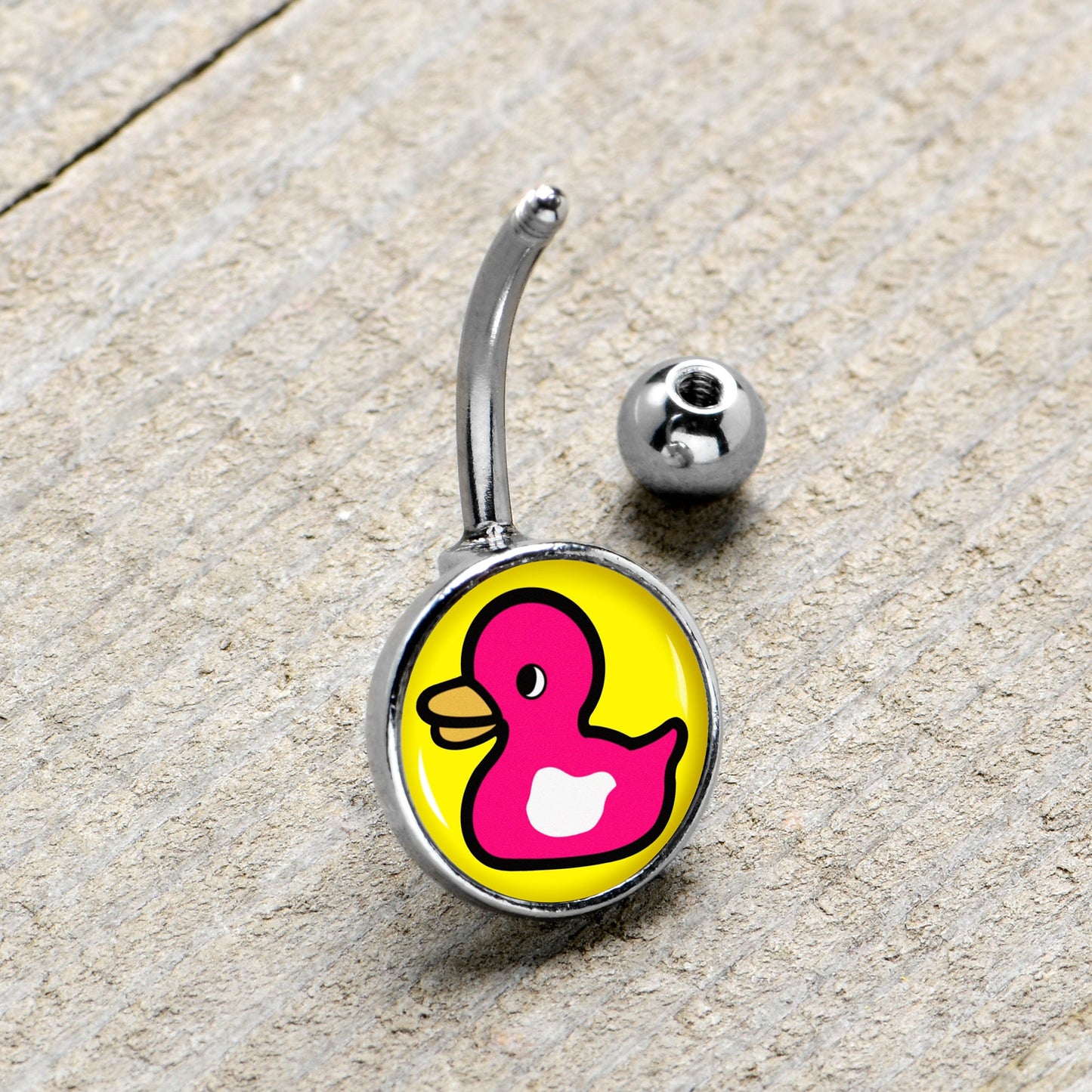 Pink Ducky Belly Ring by Onyx O