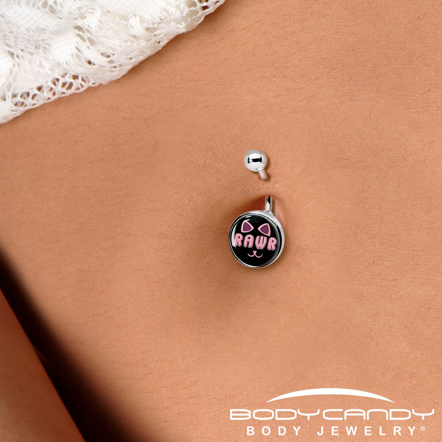 RAWR Kitty Cat Belly Ring by Onyx O