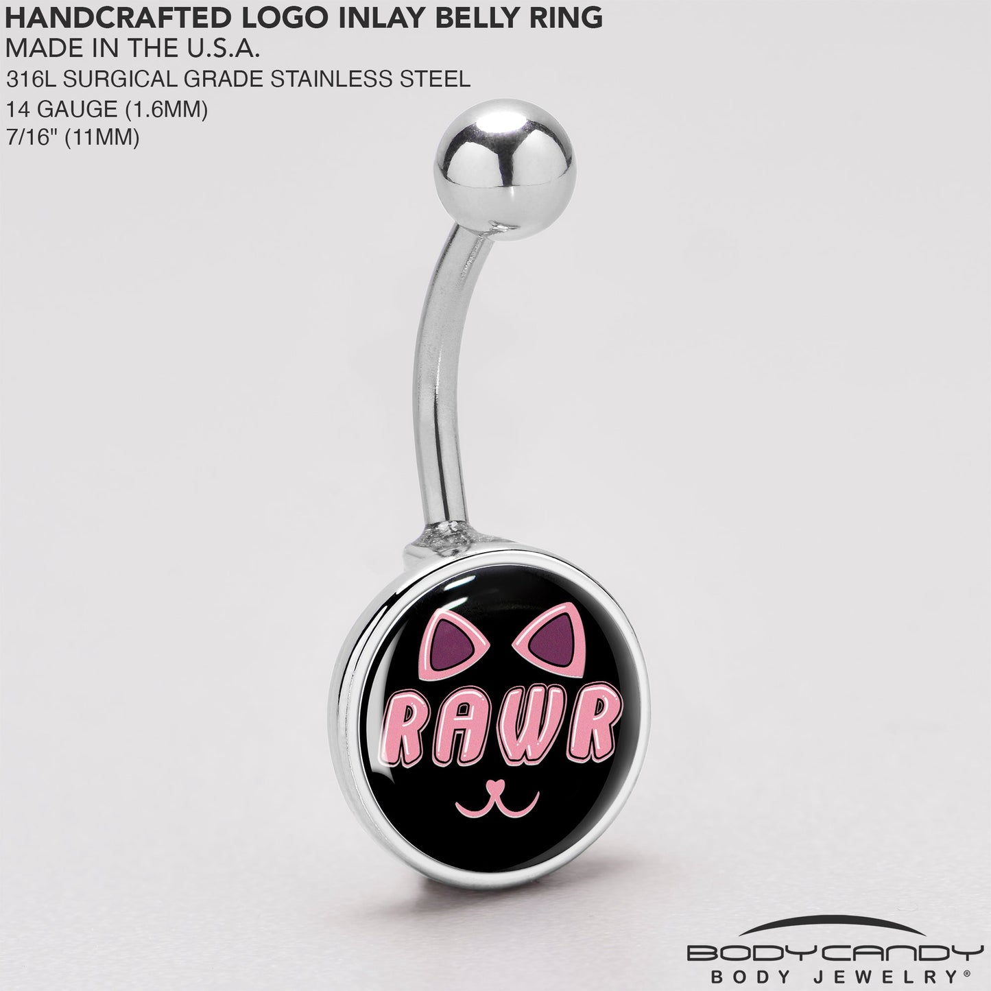 RAWR Kitty Cat Belly Ring by Onyx O
