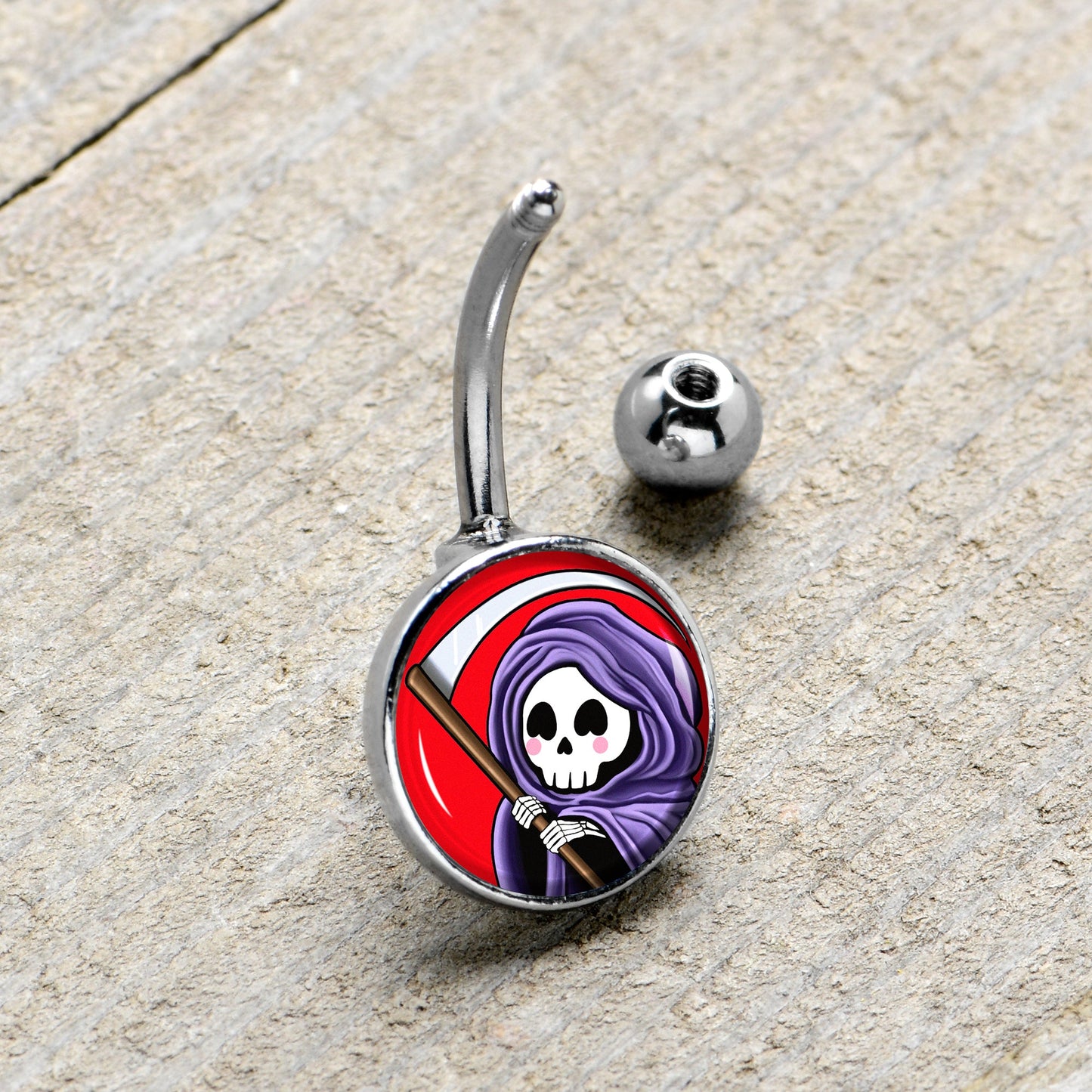 Grim Reaper Belly Ring by Onyx O