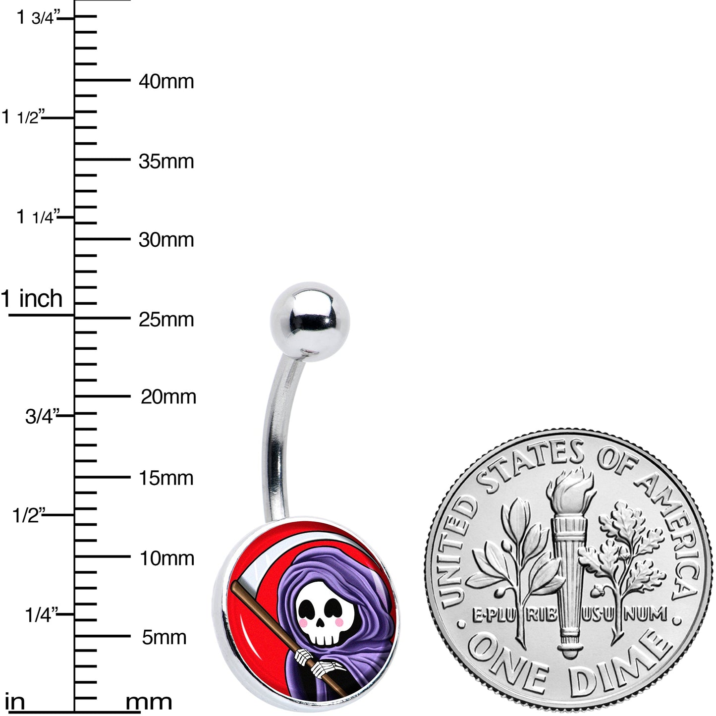 Grim Reaper Belly Ring by Onyx O