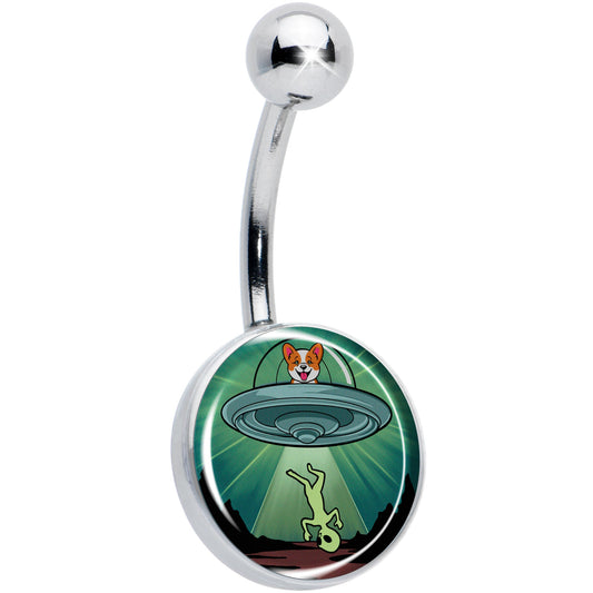 Reverse Alien UFO AbductionBelly Ring by Onyx O