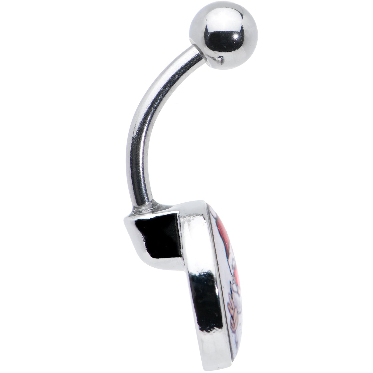 Christmas Peace Love Santa Belly Ring by Onyx O