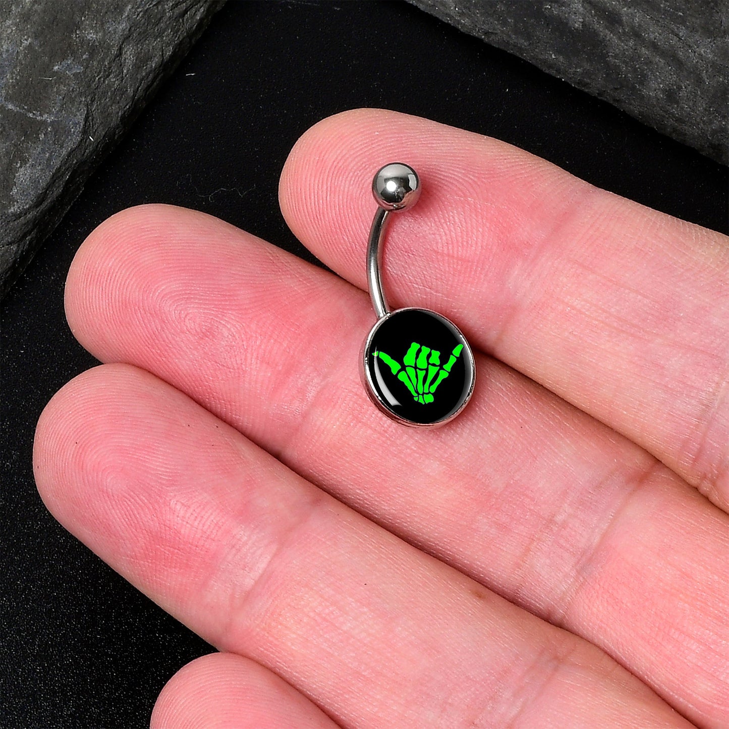 Shaka Hand Belly Ring by Onyx O