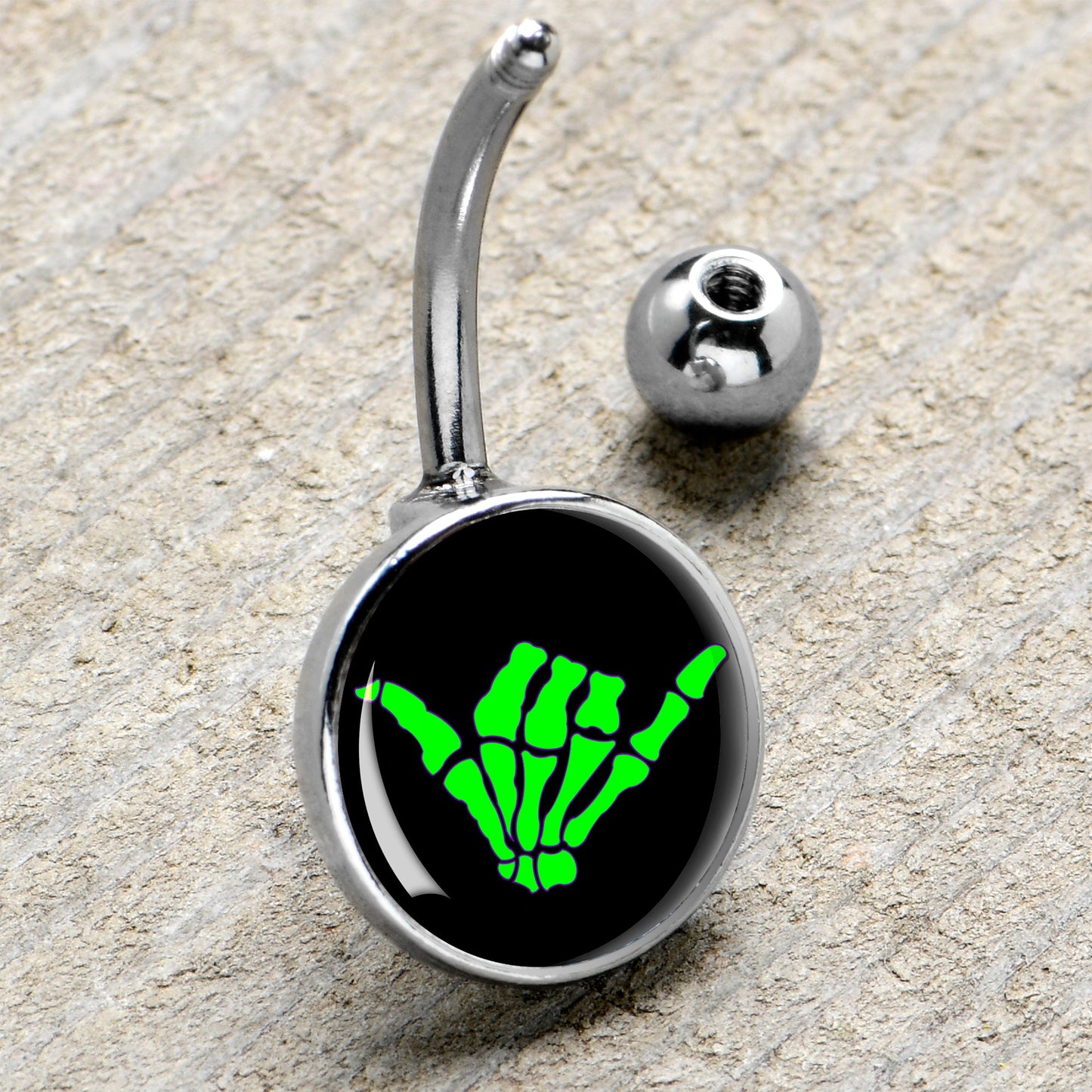 Shaka Hand Belly Ring by Onyx O