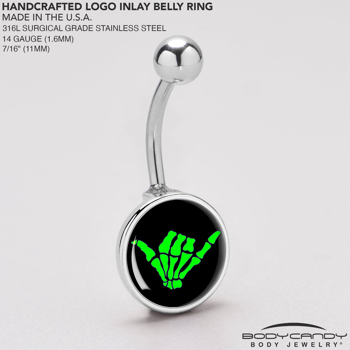 Shaka Hand Belly Ring by Onyx O