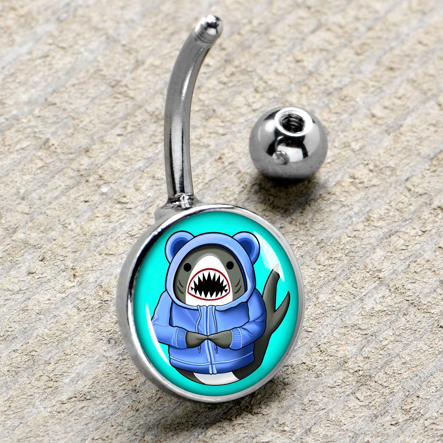 Shark in a Hoodie Belly Ring by Onyx O