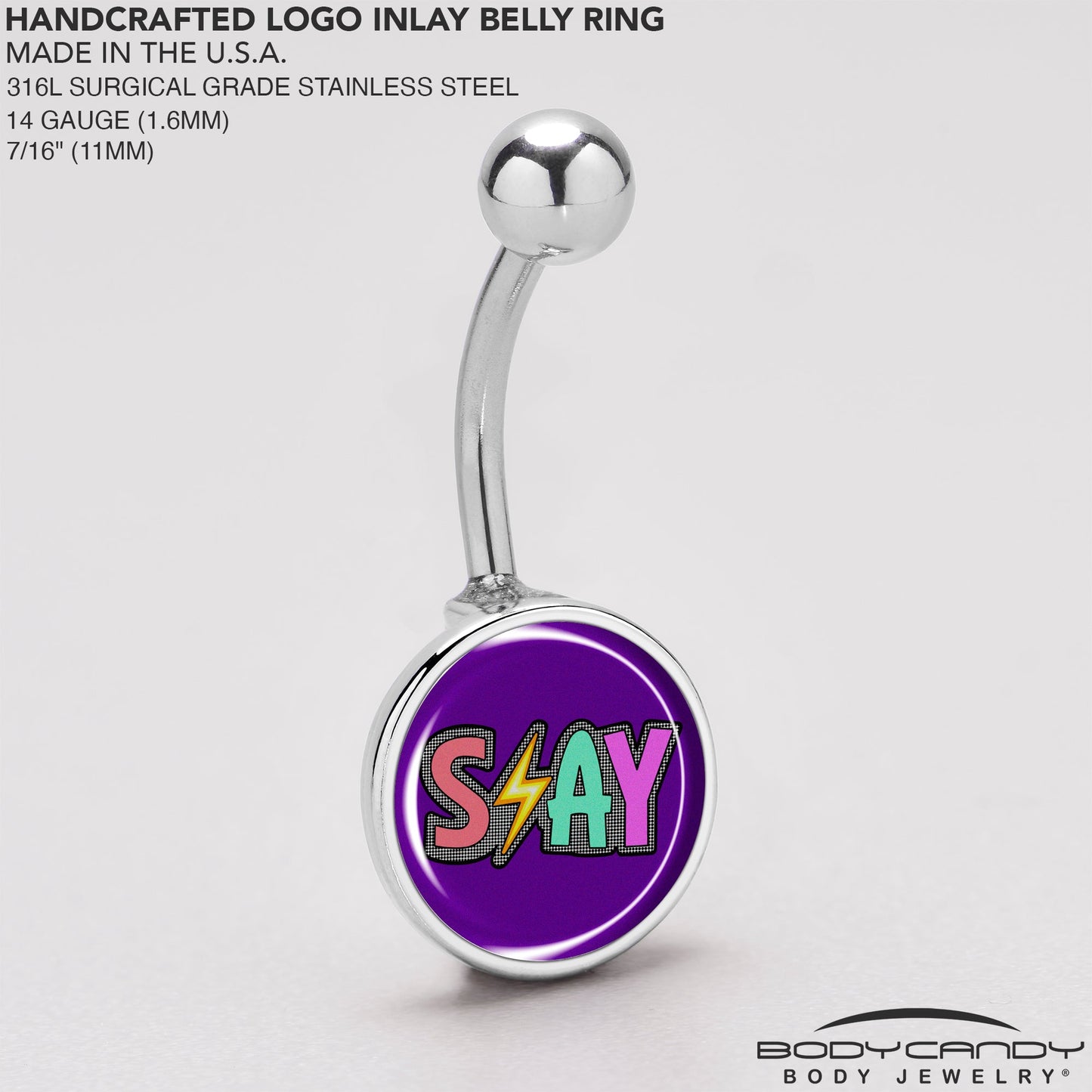 Colorful Lighting SLAY Belly Ring by Onyx O