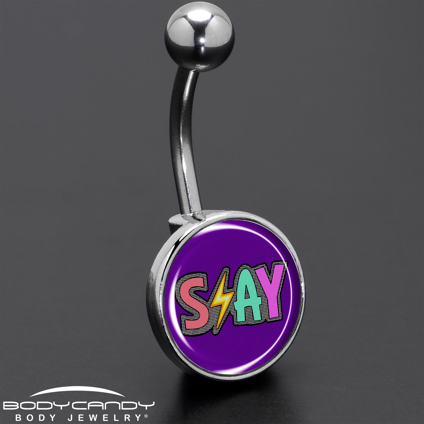 Colorful Lighting SLAY Belly Ring by Onyx O