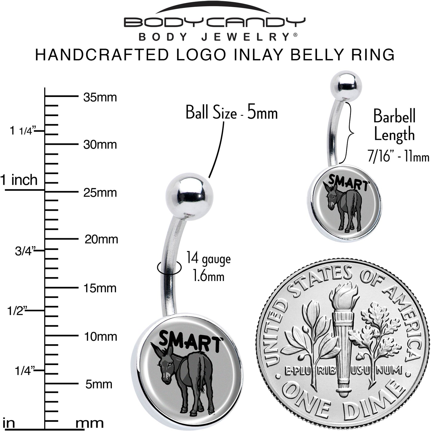 Donkey Smart Ass Belly Ring by Onyx O
