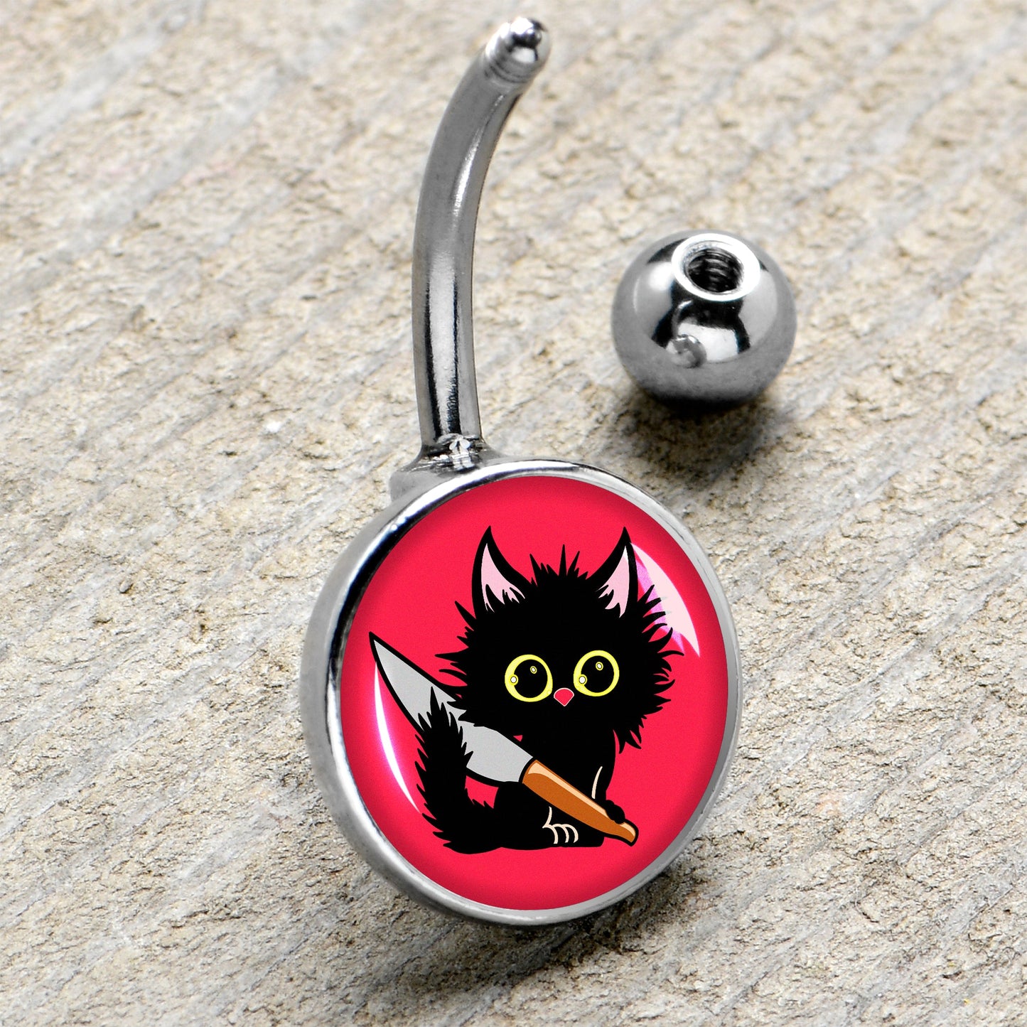Stabby Cat Belly Ring by Onyx O