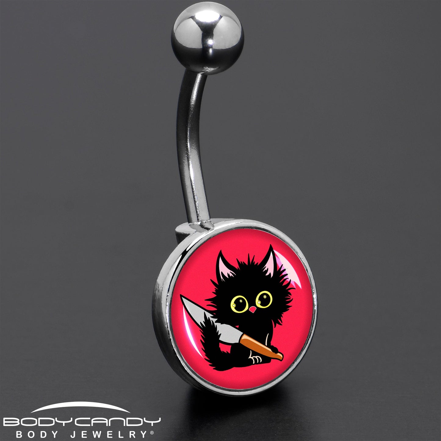Stabby Cat Belly Ring by Onyx O