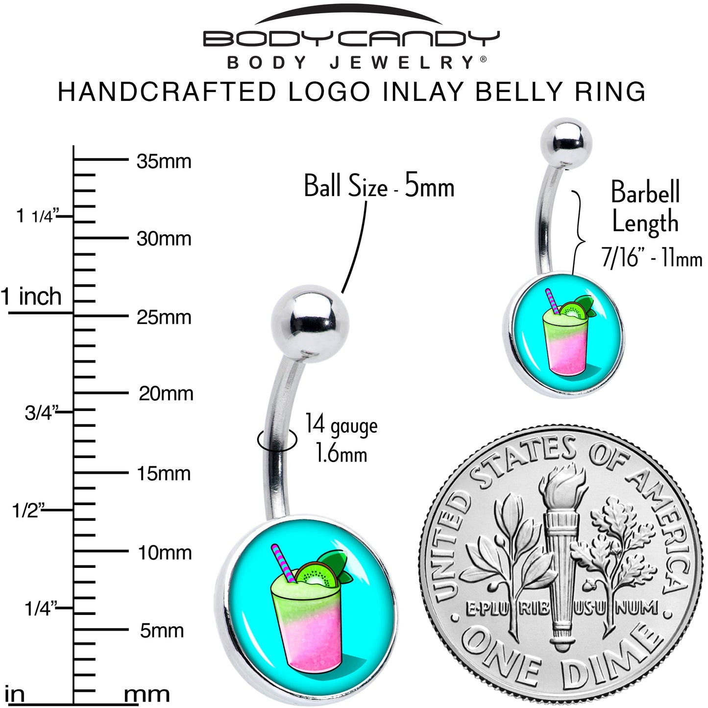 Summer Drink Belly Ring by Onyx O