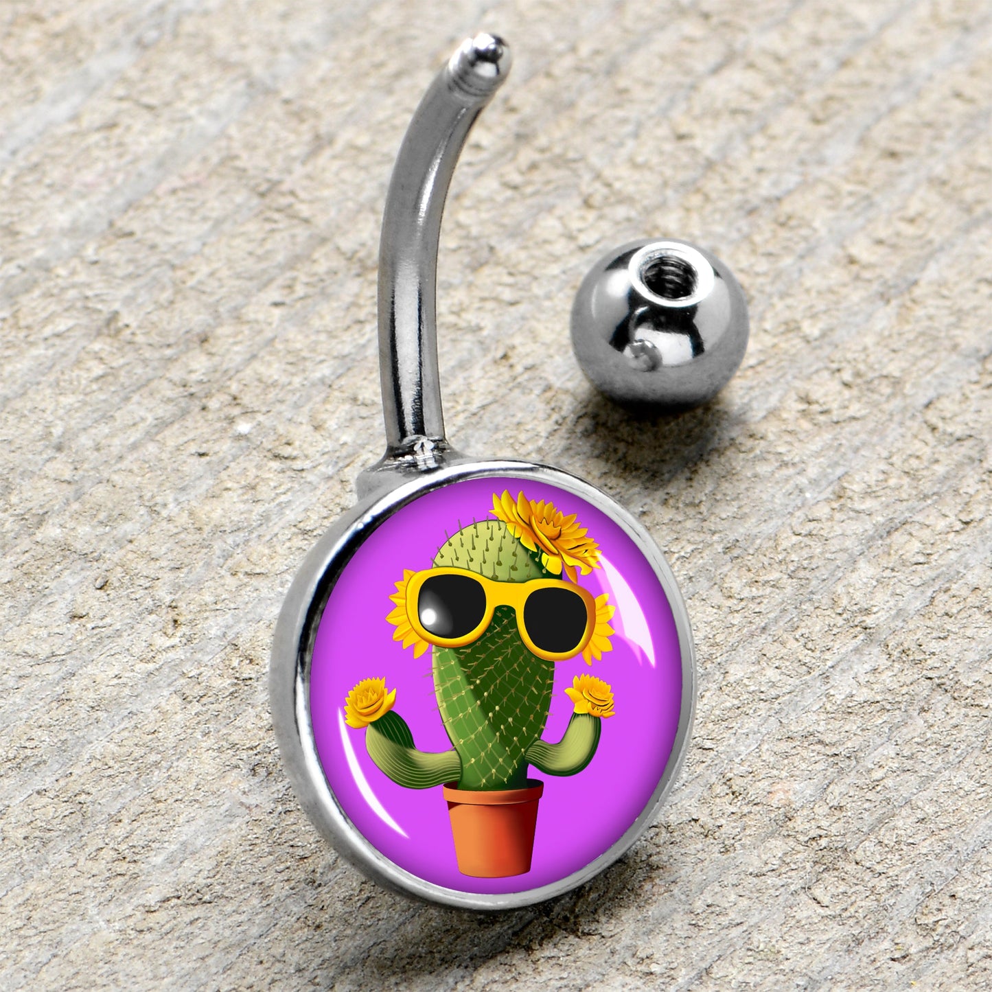 Sunflower Cactus Belly Ring by Onyx O