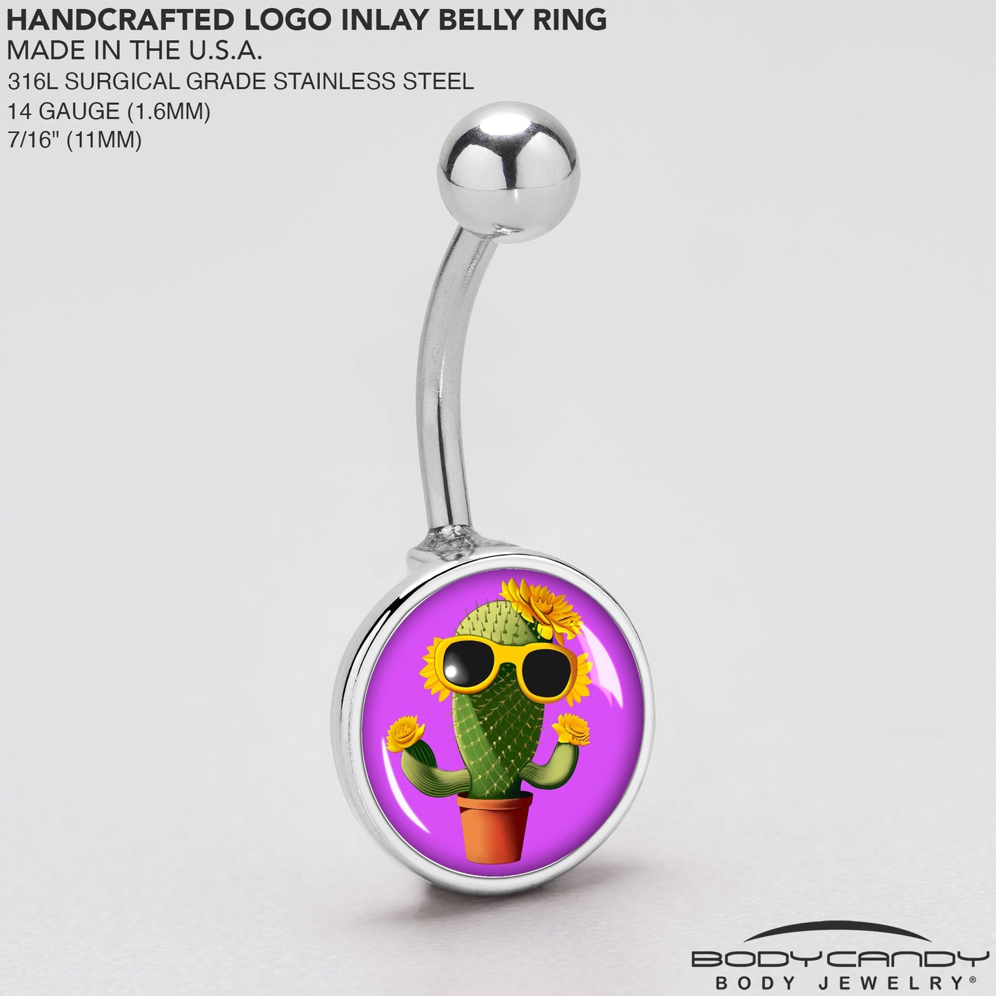 Sunflower Cactus Belly Ring by Onyx O