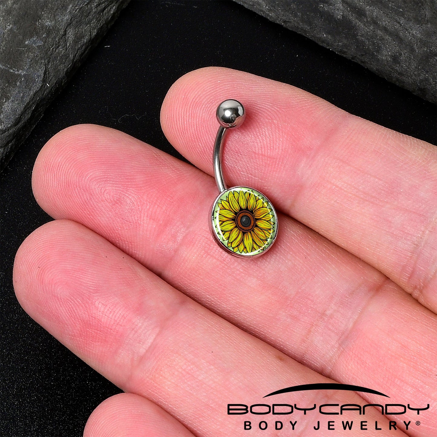 Blossom Creation Yellow Sunflower Belly Ring by Onyx O