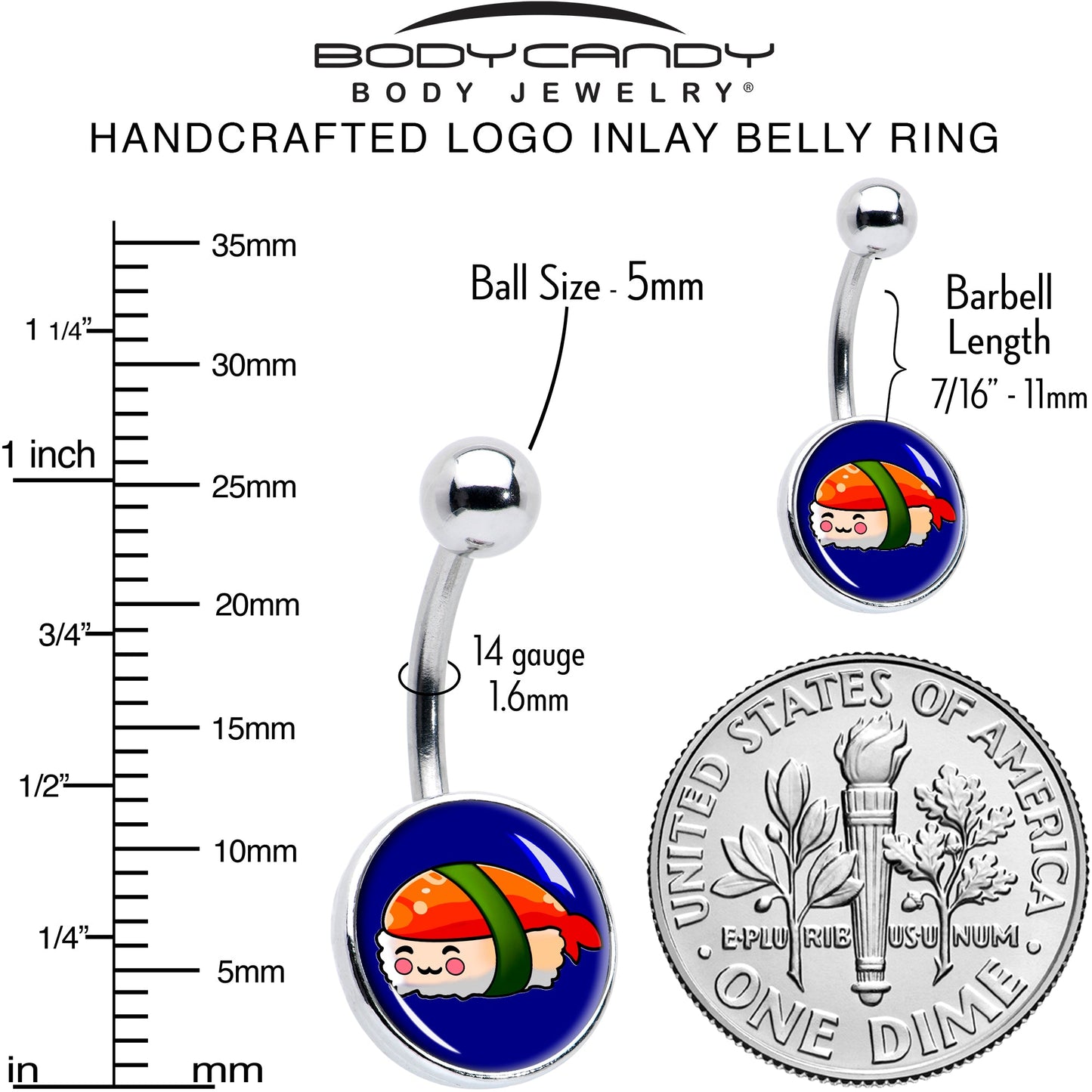 Sushi Belly Ring by Onyx O