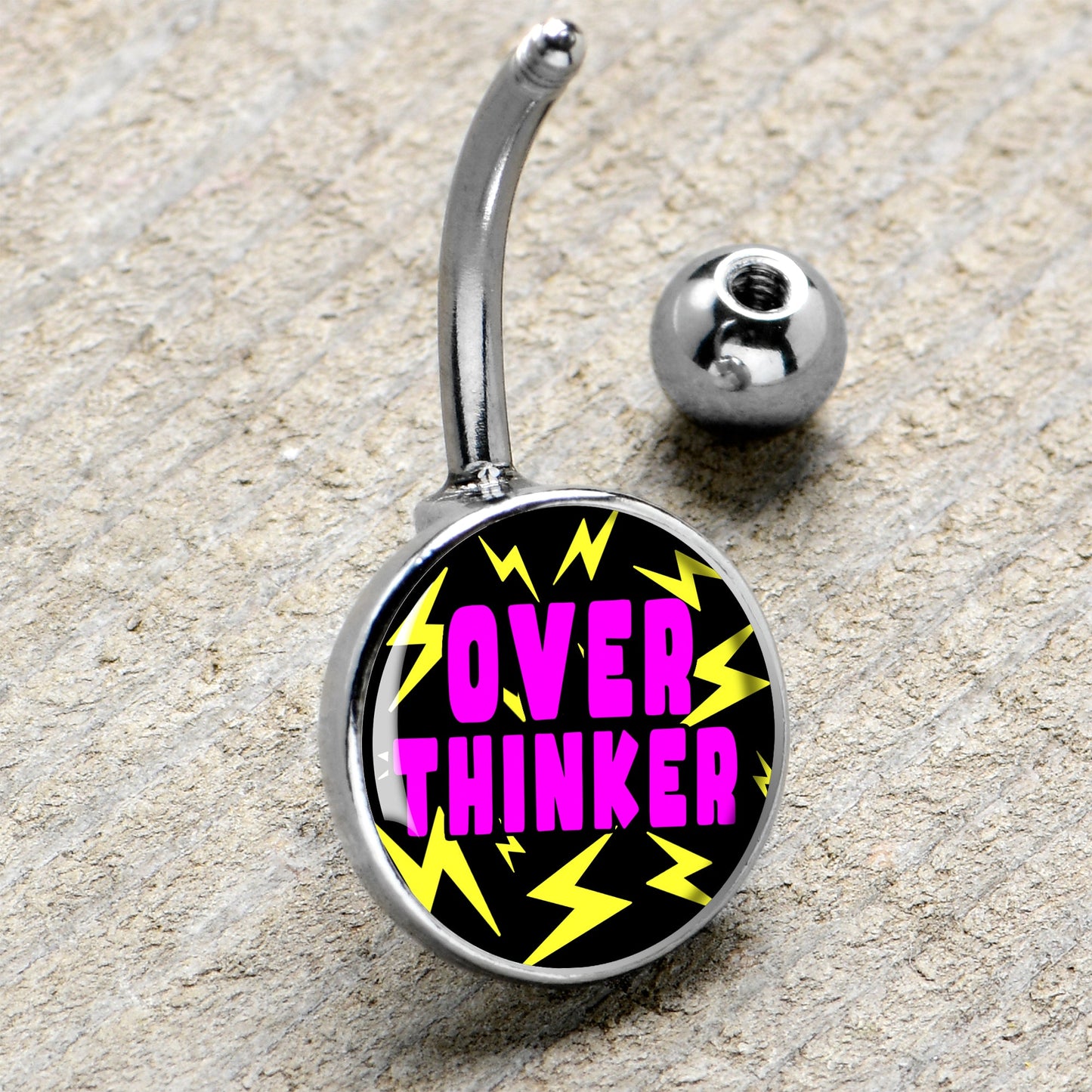 Over Thinker Impact Belly Ring by Onyx O
