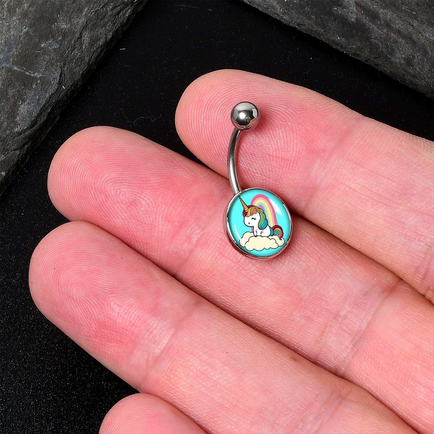 Rainbow Unicorn Belly Ring by Onyx O