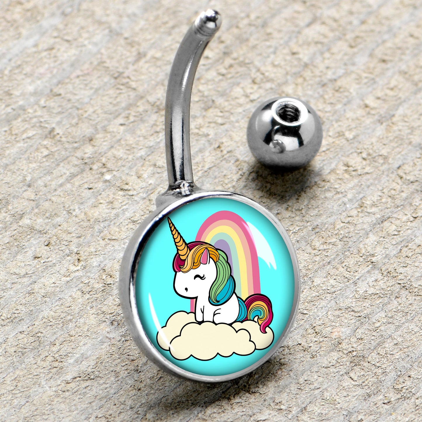 Rainbow Unicorn Belly Ring by Onyx O