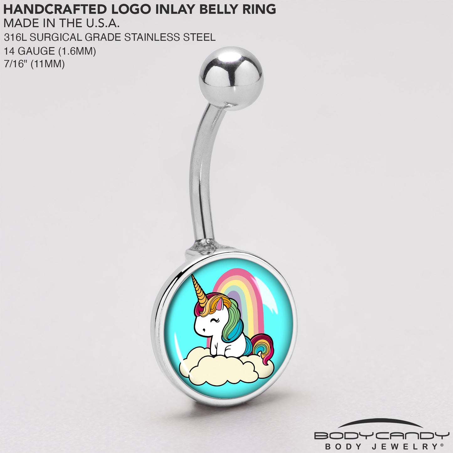 Rainbow Unicorn Belly Ring by Onyx O