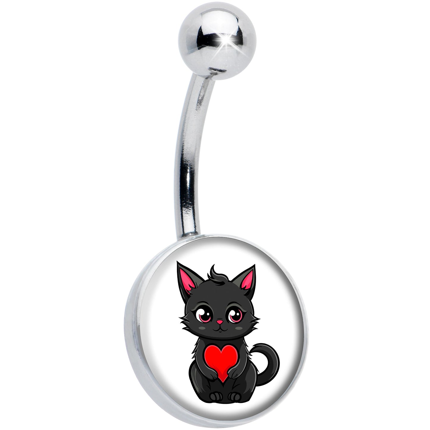 Valentine Cat Belly Ring by Onyx O