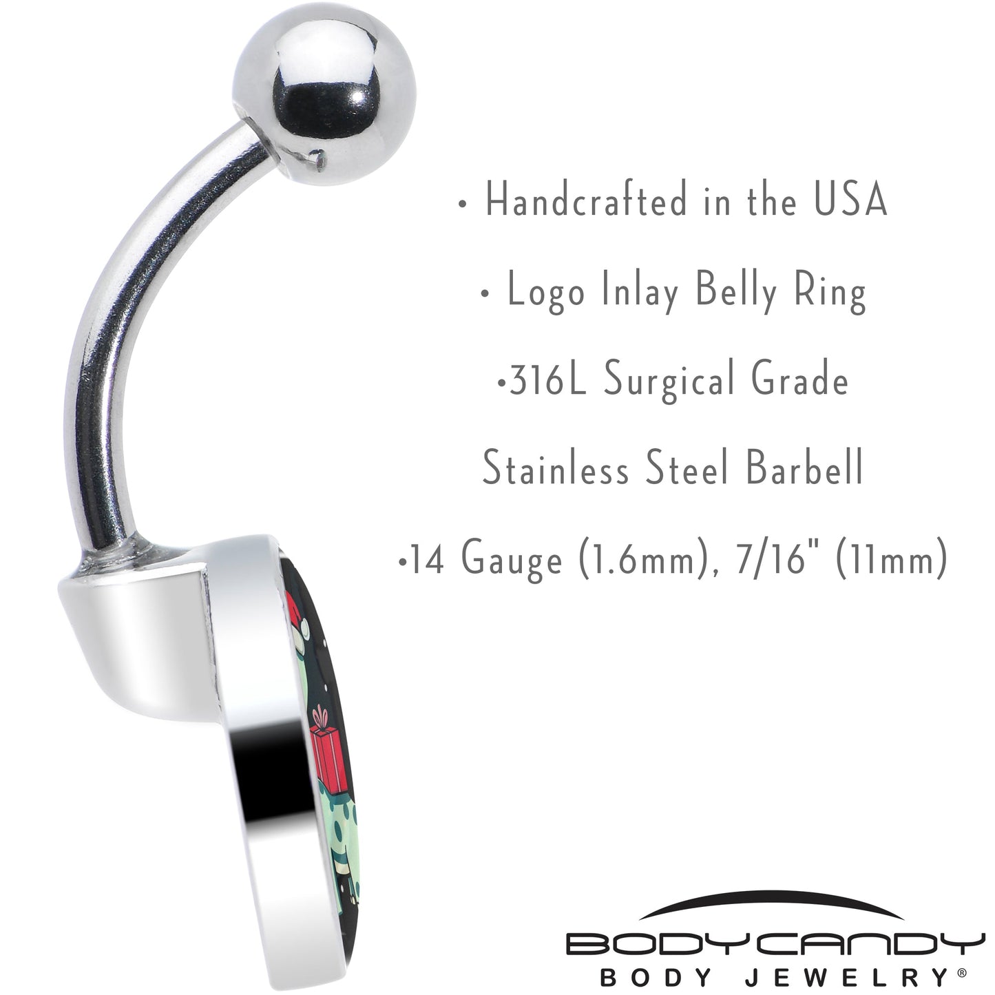 Christmas Holiday Dinosaur Belly Ring by Onyx O